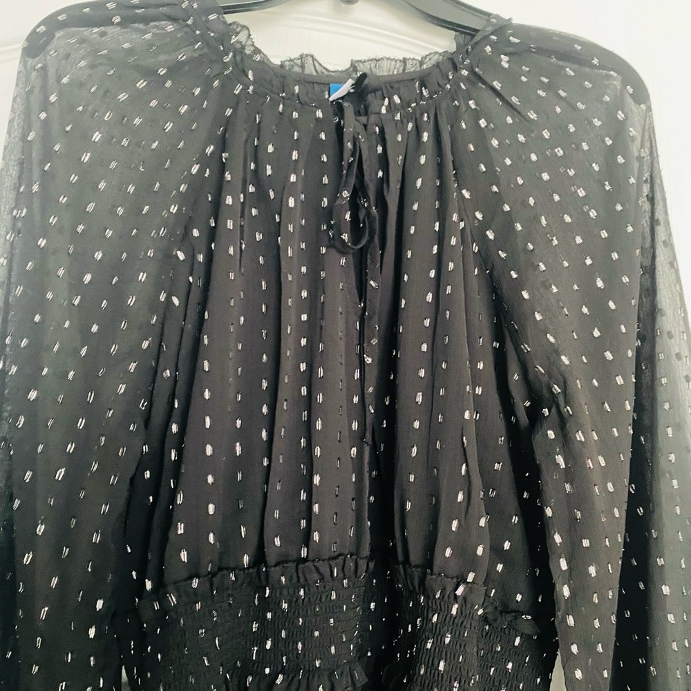 Black Sheer dress with Silver Accents